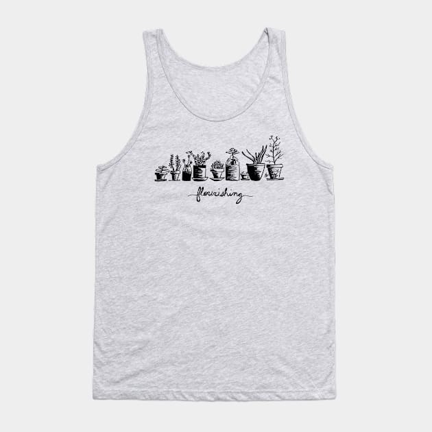 Flourishing (black and white) Tank Top by themanyartsofknight